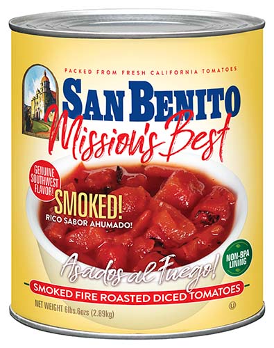 San Benito Mission’s Best® 3/4″ Fire Roasted “Smoked” Diced Tomatoes